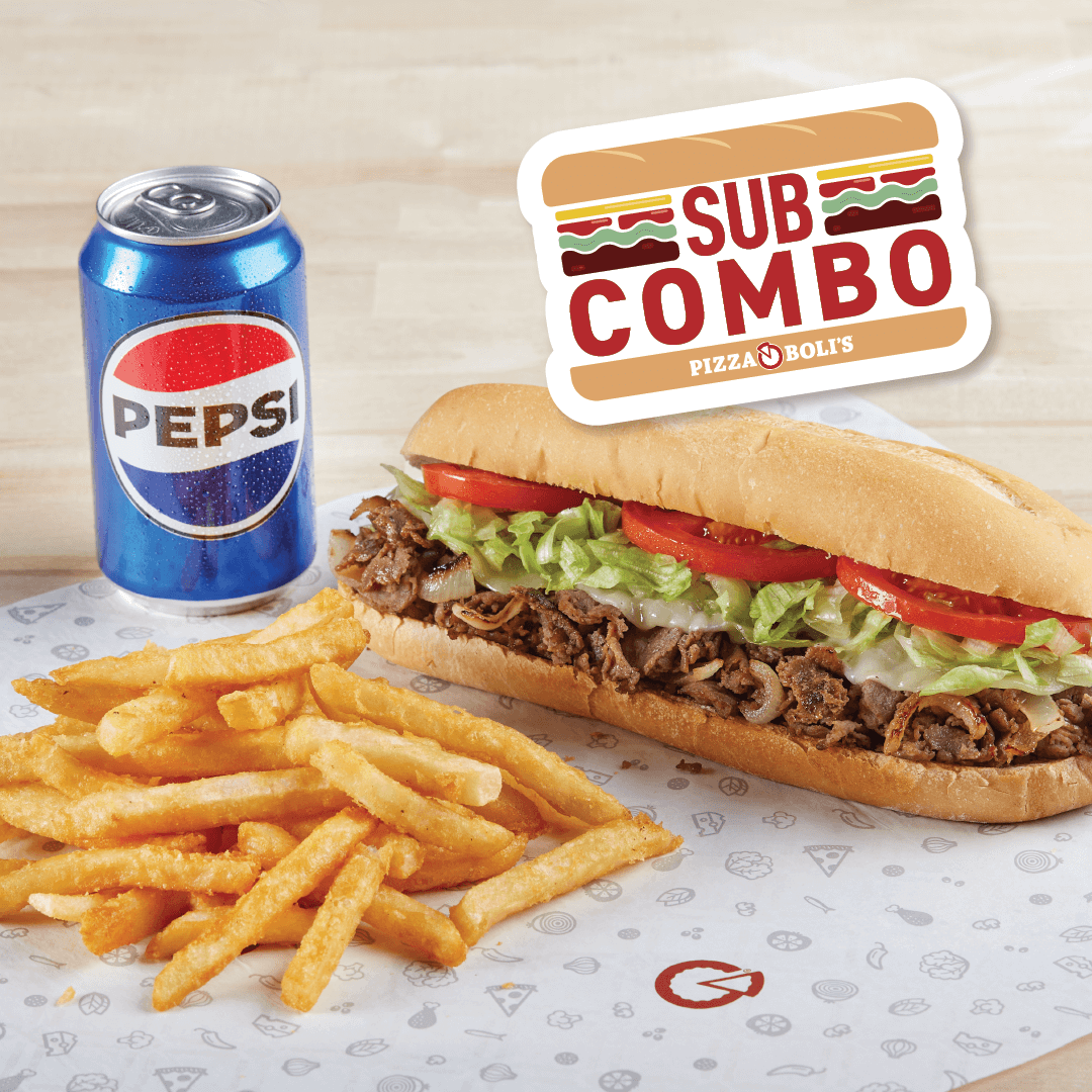 1 Sub combo Get any 8" signature sub or wrap and pair it with crispy french fries and a 12oz. can soda