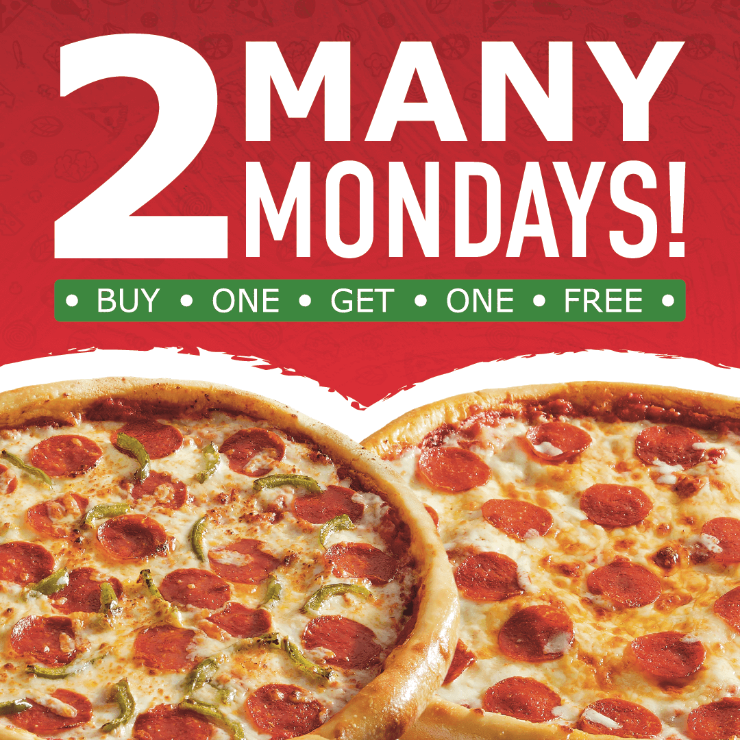 Buy any large signature of build your own pizza and get the second one of equal or lesser value FREE